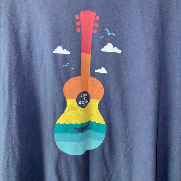 Life is Good Crusher Tee – Guitar Beach Graphic  size XXXL - Picture 4 of 5